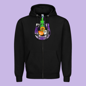 Horseshoe Halloween Zipper Hoodie Designed By Adodesignshop