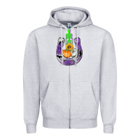 Heather Grey horseshoe halloween Zipper Hoodie - AdoDesignShop