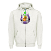 Oatmeal Heather horseshoe halloween Zipper Hoodie - AdoDesignShop