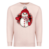 Pale Pink snowman christmas Premium Sweatshirt - JahusDesignShop