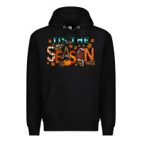 Black tis the season football Premium Hoodie - RacoonDesign