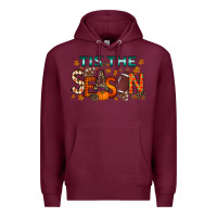 Burgundy tis the season football Premium Hoodie - RacoonDesign
