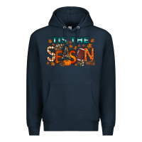 Navy tis the season football Premium Hoodie - RacoonDesign