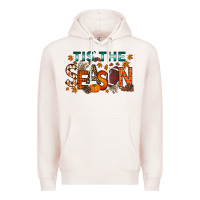 Pale Pink tis the season football Premium Hoodie - RacoonDesign