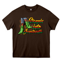 Chocolate Brown steppin into juneteenth heels Heavy Core Tee - CowGirlArtShop