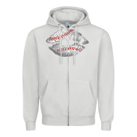 Dove Grey baseball lips Zipper Hoodie - AdoDesignShop