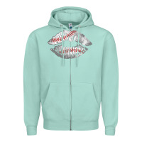 Seafoam baseball lips Zipper Hoodie - AdoDesignShop