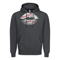 Smoke baseball lips Zipper Hoodie - AdoDesignShop