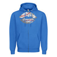 True Royal baseball lips Zipper Hoodie - AdoDesignShop