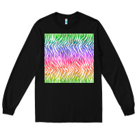 Black watercolor rainbow tiger seamless pattern Long Sleeve Tee - BundleAndBundleShop