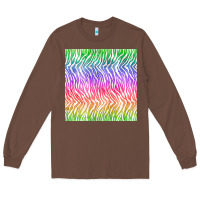 Chestnut watercolor rainbow tiger seamless pattern Long Sleeve Tee - BundleAndBundleShop