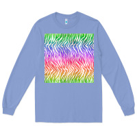Colony Blue watercolor rainbow tiger seamless pattern Long Sleeve Tee - BundleAndBundleShop