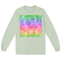 Matcha watercolor rainbow tiger seamless pattern Long Sleeve Tee - BundleAndBundleShop