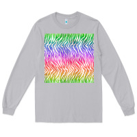 Moon Dust watercolor rainbow tiger seamless pattern Long Sleeve Tee - BundleAndBundleShop