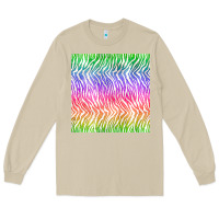 Mushroom watercolor rainbow tiger seamless pattern Long Sleeve Tee - BundleAndBundleShop