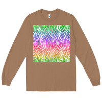 Toasted Coconut watercolor rainbow tiger seamless pattern Long Sleeve Tee - BundleAndBundleShop