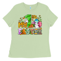 Matcha Easter Day My first Easter with eggs and rabbits Ladies Tee - OliviaCreatesArt