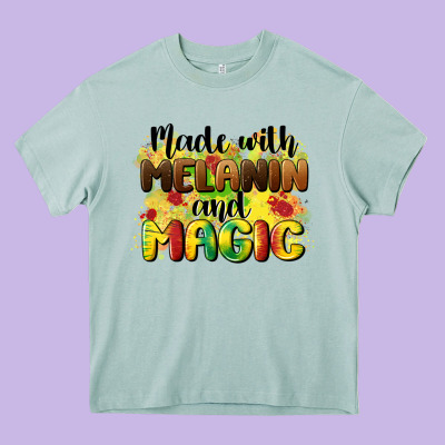 Made With Melanin And Magic Heavy Core Tee Designed By Cowgirlartshop