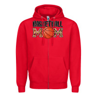 Red basketball mom Zipper Hoodie - AdoDesignShop
