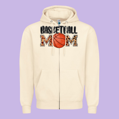 Basketball Mom Zipper Hoodie Designed By Adodesignshop