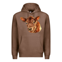 Chestnut red angus calf face Premium Hoodie - LillyAllenDesigns