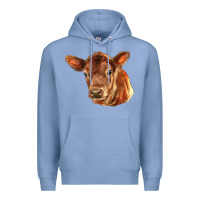 Colony Blue red angus calf face Premium Hoodie - LillyAllenDesigns