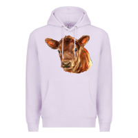 Lilac red angus calf face Premium Hoodie - LillyAllenDesigns
