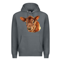 Rock red angus calf face Premium Hoodie - LillyAllenDesigns