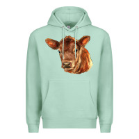 Seafoam red angus calf face Premium Hoodie - LillyAllenDesigns