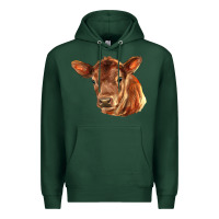 Sports Green red angus calf face Premium Hoodie - LillyAllenDesigns