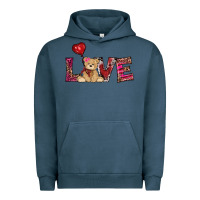 Pigment Midnight Navy valentines day tedybear love Urban Hoodie - RanaPortraitStore