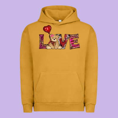 Valentines Day Tedybear Love Urban Hoodie Designed By Ranaportraitstore