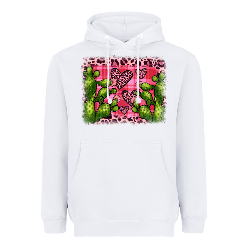 Valentine's Day Cactus Background Heavyweight Hoodie by JahusDesignShop | Teevron
