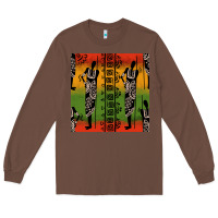 Chestnut african silhouette seamless pattern Long Sleeve Tee - BundleAndBundleShop