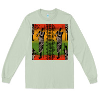 Matcha african silhouette seamless pattern Long Sleeve Tee - BundleAndBundleShop