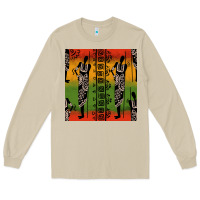 African Silhouette Seamless Pattern Long Sleeve Tee | Teevron