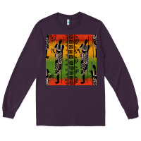 Plum african silhouette seamless pattern Long Sleeve Tee - BundleAndBundleShop