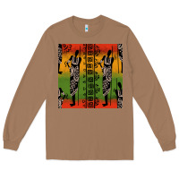 Toasted Coconut african silhouette seamless pattern Long Sleeve Tee - BundleAndBundleShop