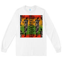 White african silhouette seamless pattern Long Sleeve Tee - BundleAndBundleShop