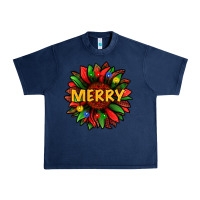 Navy merry christmas with light sunflower bbs Urban Heavy Tee - BundleAndBundleShop