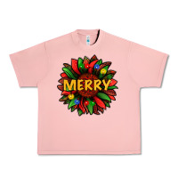 Salmon merry christmas with light sunflower bbs Urban Heavy Tee - BundleAndBundleShop