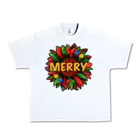 White merry christmas with light sunflower bbs Urban Heavy Tee - BundleAndBundleShop
