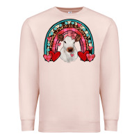Pale Pink valentines heifer rainbow Premium Sweatshirt - JahusDesignShop