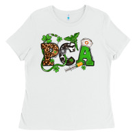 White St. Patrick's Day PCA Ladies Tee - OliviaCreatesArt