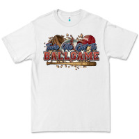 White Take me out to ball game baseball Premium Tee - HowdyJamesFarm
