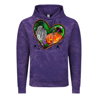 Cloud Purple halloween heart with pumpkin Vintage Hoodie - BundleAndBundleShop