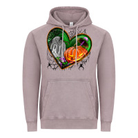 Vintage Zinc halloween heart with pumpkin Vintage Hoodie - BundleAndBundleShop