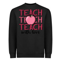 Black teach with love Heavyweight Sweatshirt - JahusDesignShop