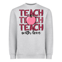 Heather Grey teach with love Heavyweight Sweatshirt - JahusDesignShop