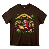 Chocolate Brown with god all things are possible santa baby jesus Heavy Core Tee - Jasminsmagicworld